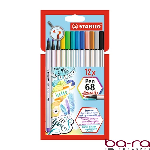 Ecsetfilc STABILO Pen 68 Brush 12  darabos