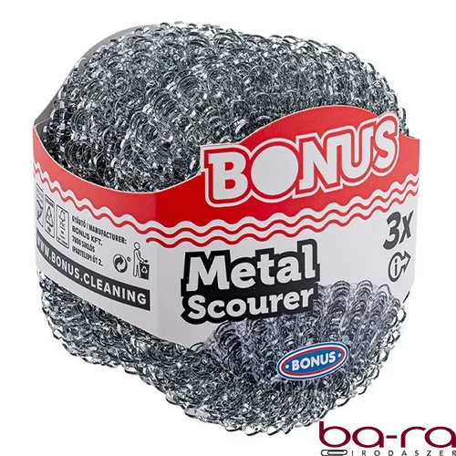 Edénysúroló BONUS fém dörzsi párna 8x8x1,4cm 3 darabos