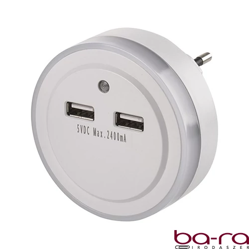 Éjjeli fény EMOS LED 2xUSB fehér