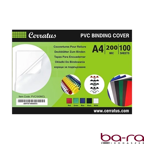 Előlap CERRATUS A/4 200 micron átlátszó sárga