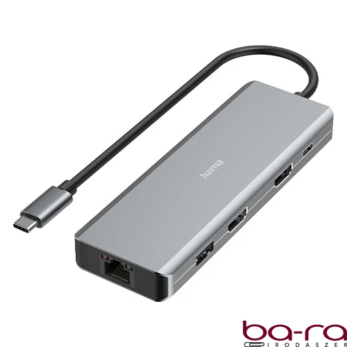 Elosztó HUB HAMA USB 3.1 + 4xUSB 3.1/2xHDMI/LAN/USB-C + tápegység