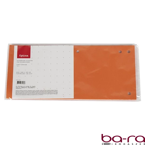 Elválasztócsík OPTIMA 105x240mm narancssárga 10 darabos