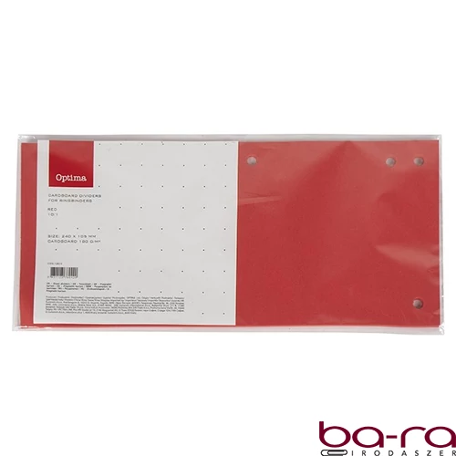Elválasztócsík OPTIMA 105x240mm piros 10 darabos