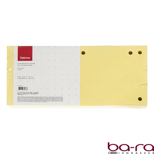 Elválasztócsík OPTIMA 105x240mm sárga 100 darabos