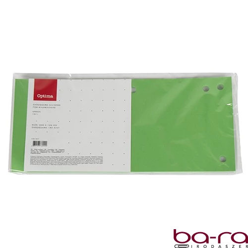 Elválasztócsík OPTIMA 105x240mm zöld 10 darabos