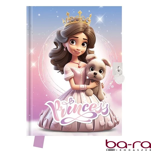 Emlékkönyv JUNIOR Princess szív alakú lakattal