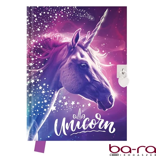 Emlékkönyv JUNIOR Unicorn szív alakú lakattal