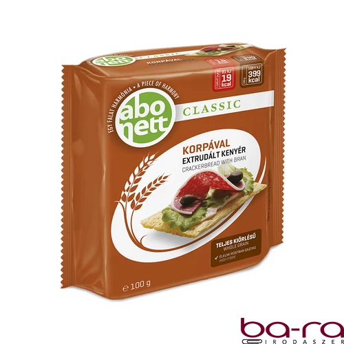 Extrudált kenyér ABONETT Classic teljes kiörlésű korpával 100 g