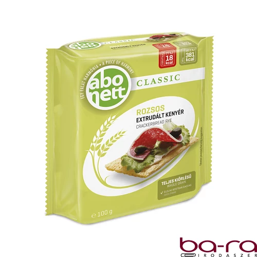 Extrudált kenyér ABONETT Classic teljes kiörlésű rozsos 100 g