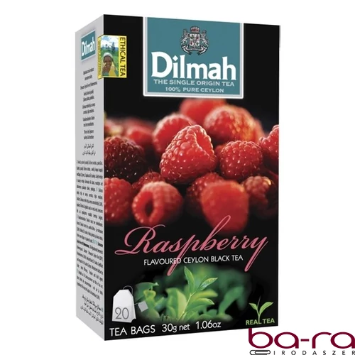 Fekete tea DILMAH Raspberry 20 filter/doboz