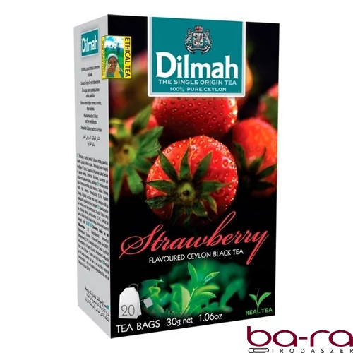 Fekete tea DILMAH Strawberry 20 filter/doboz