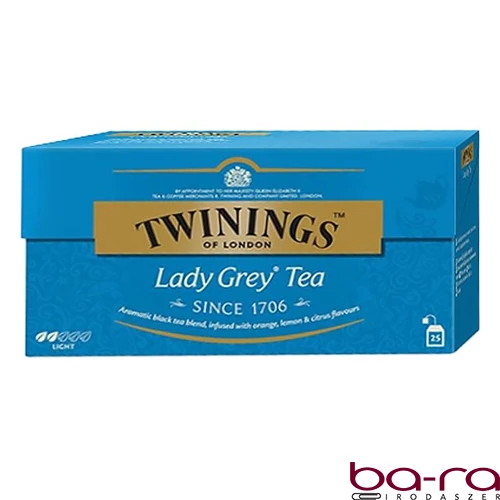 Fekete tea TWININGS Lady Grey 25x2 g