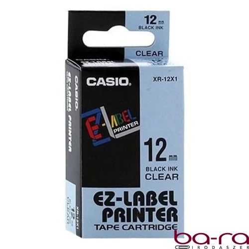 Feliratozó szalag CASIO XR-12WE1 12mmx8m fehér alapon fekete írásszín