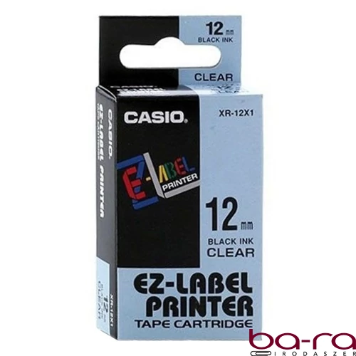 Feliratozó szalag CASIO XR-12YW1 12mmx8m sárga alapon fekete írásszín