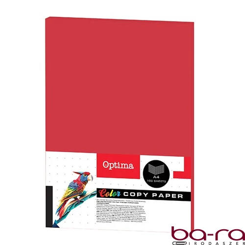 Fénymásolópapír színes OPTIMA A/4 80 g piros 100 ív/csomag