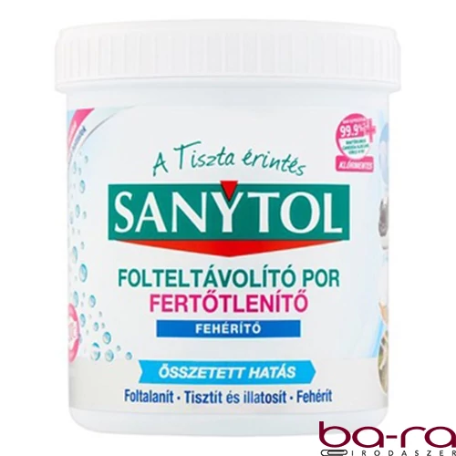 Fertőtlenítő folteltávolító por SANYTOL textíliákhoz 450 g