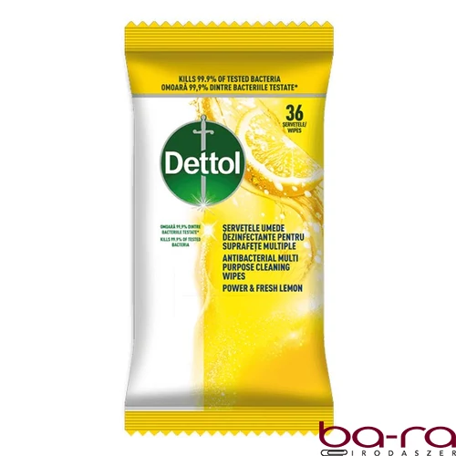 Fertőtlenítő törlőkendő DETTOL Power&Fresh citrom és lime 36 darabos