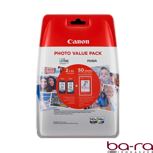 Festékpatron CANON PG-545XL/CL-546XL Multipack + 10x15 GP-501 fotópapír