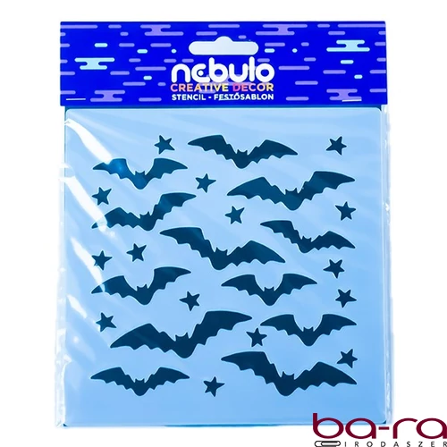 Festősablon NEBULO műanyag lap halloween denevér