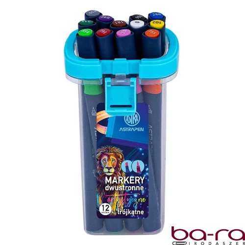 Filctoll ASTRA PEN háromszögletű kétvégű 12 színű
