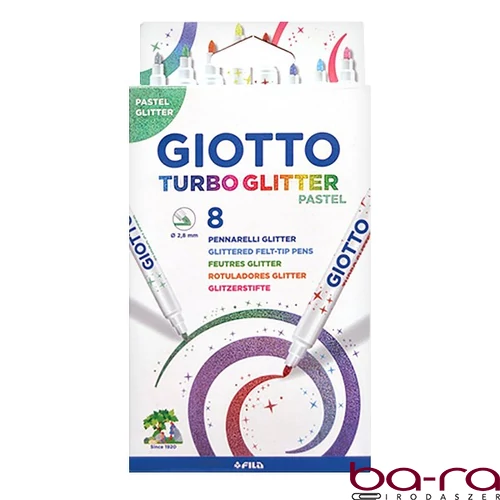Filctoll GIOTTO Turbo Glitter csillámos pasztell 8 darabos