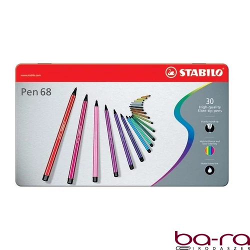 Filctoll STABILO Pen 68 30 darabos fém dobozban