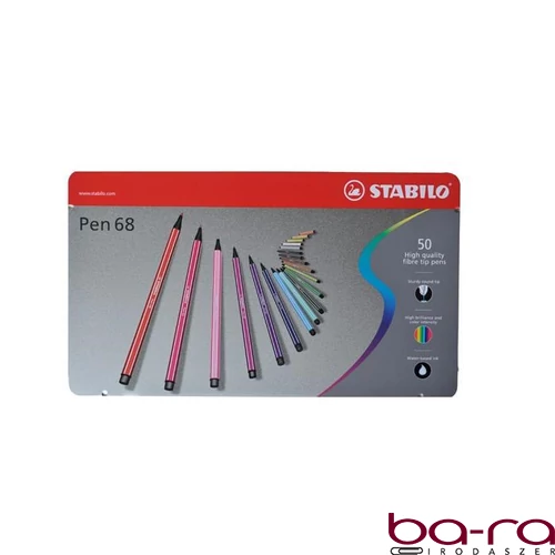 Filctoll STABILO Pen 68 50 darabos fém dobozban