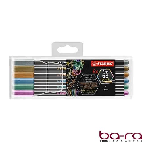 Filctoll STABILO Pen 68  metallic 6 darabos