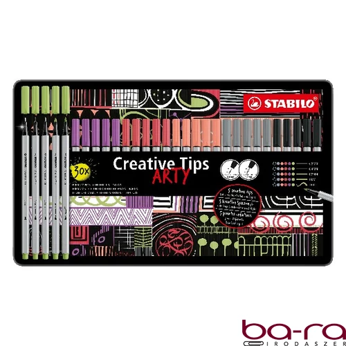 Flictoll STABILO Cretive Tips Arty Pasztell fémdobozos 30 darabos