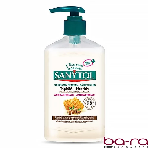 Folyékony szappan SANYTOL antibakteriális mandulatej és méhpempő 250ml