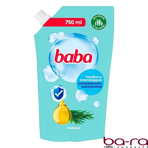 Folyékony szappan utántöltő BABA antibakteriális összetevővel teafaolaj 750ml