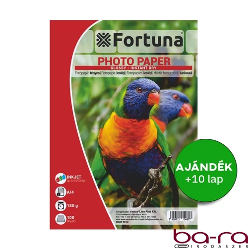 Fotópapír FORTUNA A/4 inkjet fényes 180 g 100 lapos