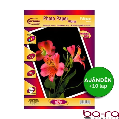 Fotópapír FORTUNA A/4 inkjet fényes 180 g 100 íves