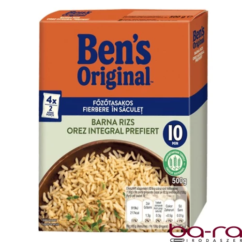 Főzőtasakos rizs UNCLE BEN`S barna 4x125 g