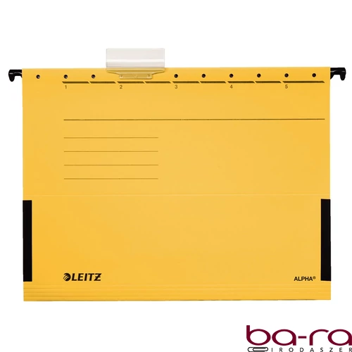 Függőmappa oldalvédelemmel LEITZ Alpha Standard A/4 karton sárga 25 darabos