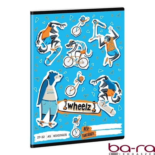 Füzet kockás ARS UNA A/5 32 lapos 27-32 Wheelz