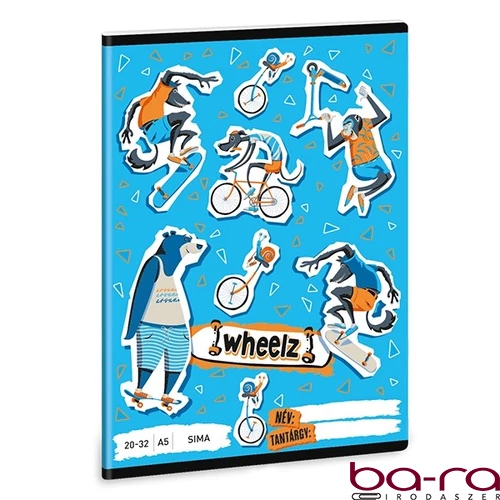 Füzet sima ARS UNA A/5 32 lapos 20-32 Wheelz