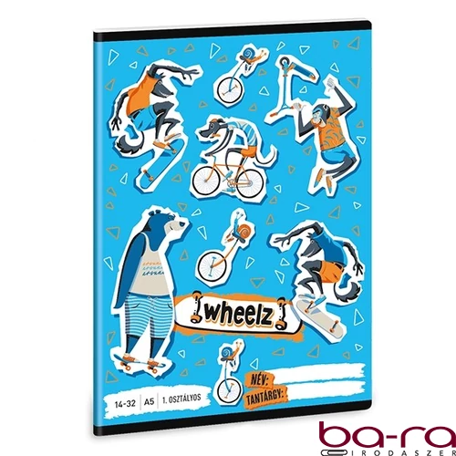 Füzet vonalas ARS UNA A/5 32 lapos 14-32 1. osztályos Wheelz