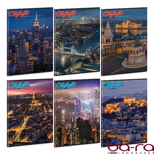 Füzet kockás ARS UNA A/4 40 lapos Extra kapcsos City Light