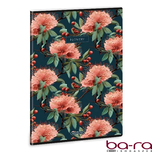 Füzet kockás ARS UNA A/4 40 lapos Extra kapcsos Flowery Green