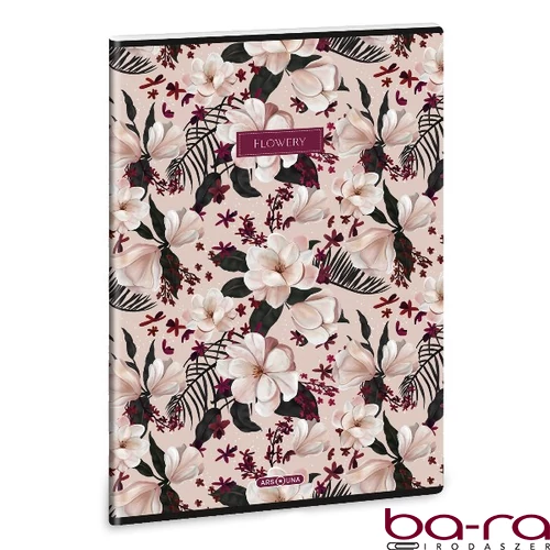 Füzet kockás ARS UNA A/4 40 lapos Extra kapcsos Flowery Pink