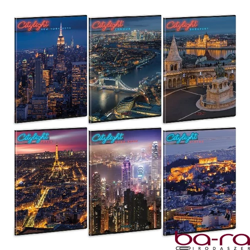 Füzet sima ARS UNA A/4 40 lapos Extra kapcsos City Light