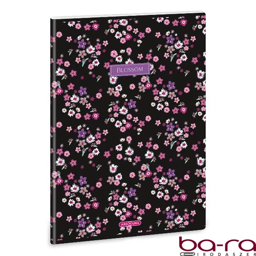 Füzet sima ARS UNA A/4 40 lapos Extra kapcsos Pearl Blossom Black