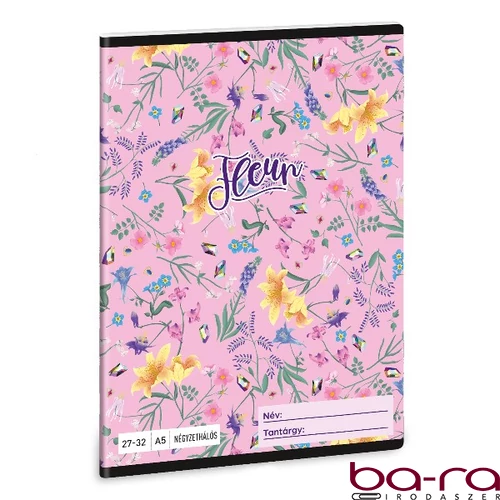 Füzet ARS UNA A/5 32 lapos kockás 27-32 Fleur
