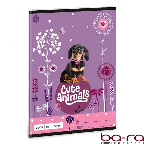 Füzet ARS UNA A/5 32 lapos sima 20-32 Cute Animals-Puppy