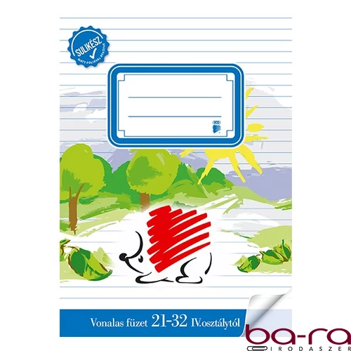 Füzet vonalas ICO Süni A/5 21-32 4-8. osztályos bekötött sulikész