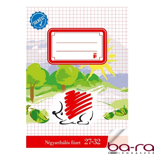 Füzet kockás ICO Süni A/5 27-32 32 lapos bekötött sulikész