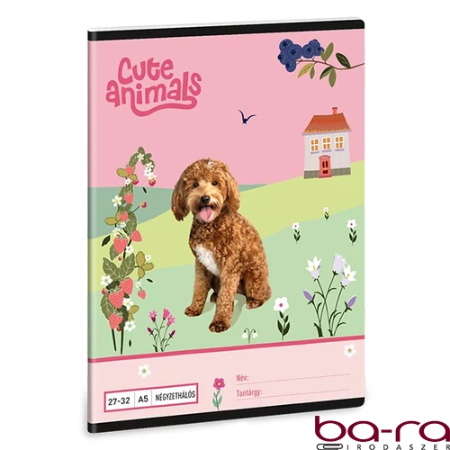 Füzet kockás ARS UNA A/5 32 lapos 27-32 Cute Animals-Doggie