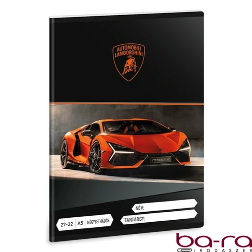 Füzet kockás ARS UNA A/5 32 lapos 27-32 Lamborghini narancssárga