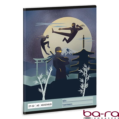 Füzet kockás ARS UNA A/5 32 lapos 27-32 Ninjas in the Dark